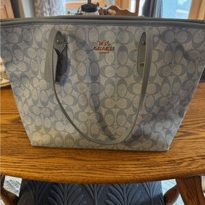Coach Light Blue Signature Tote